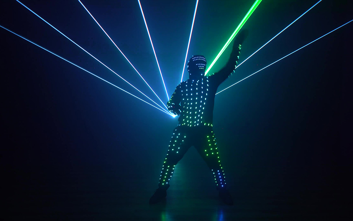 baile laser rgb full color show visual tecnología luminoso luces blackout madrid laserman españa